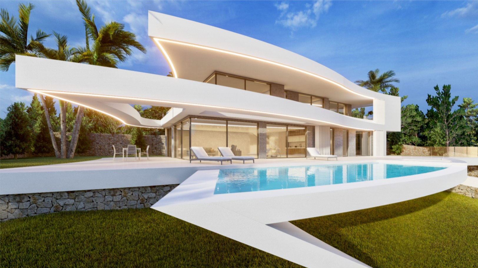 Elégante villa de luxe de 4 chambres avec vue panoramique sur la mer et la montagne