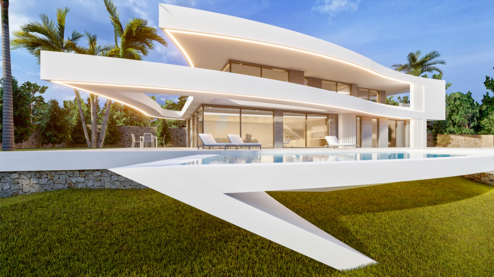 Elégante villa de luxe de 4 chambres avec vue panoramique sur la mer et la montagne