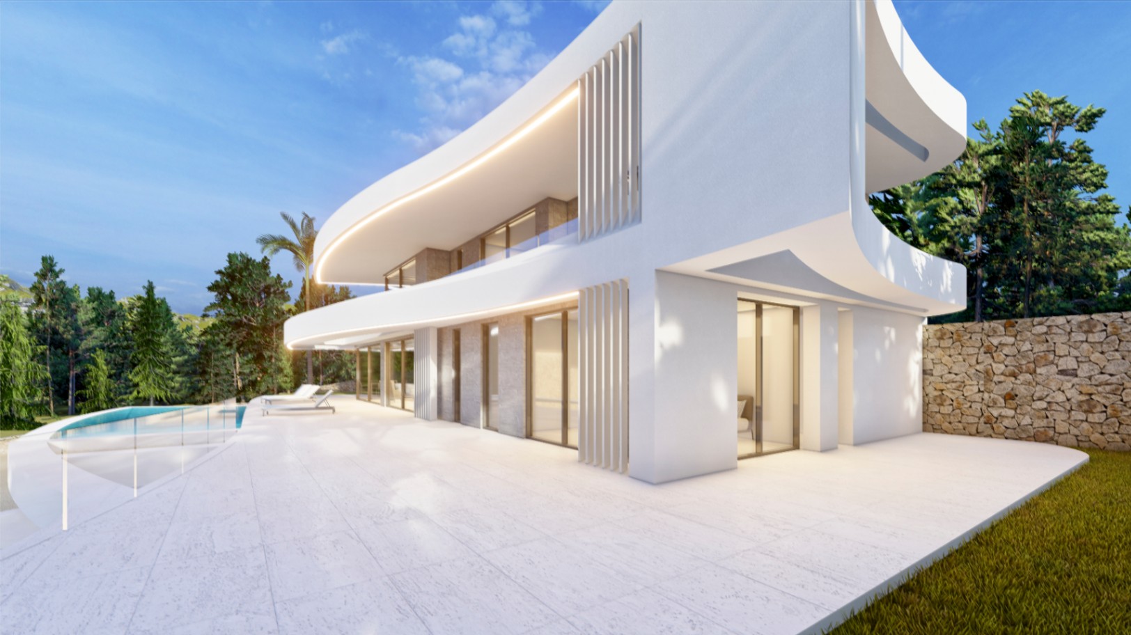 Elégante villa de luxe de 4 chambres avec vue panoramique sur la mer et la montagne