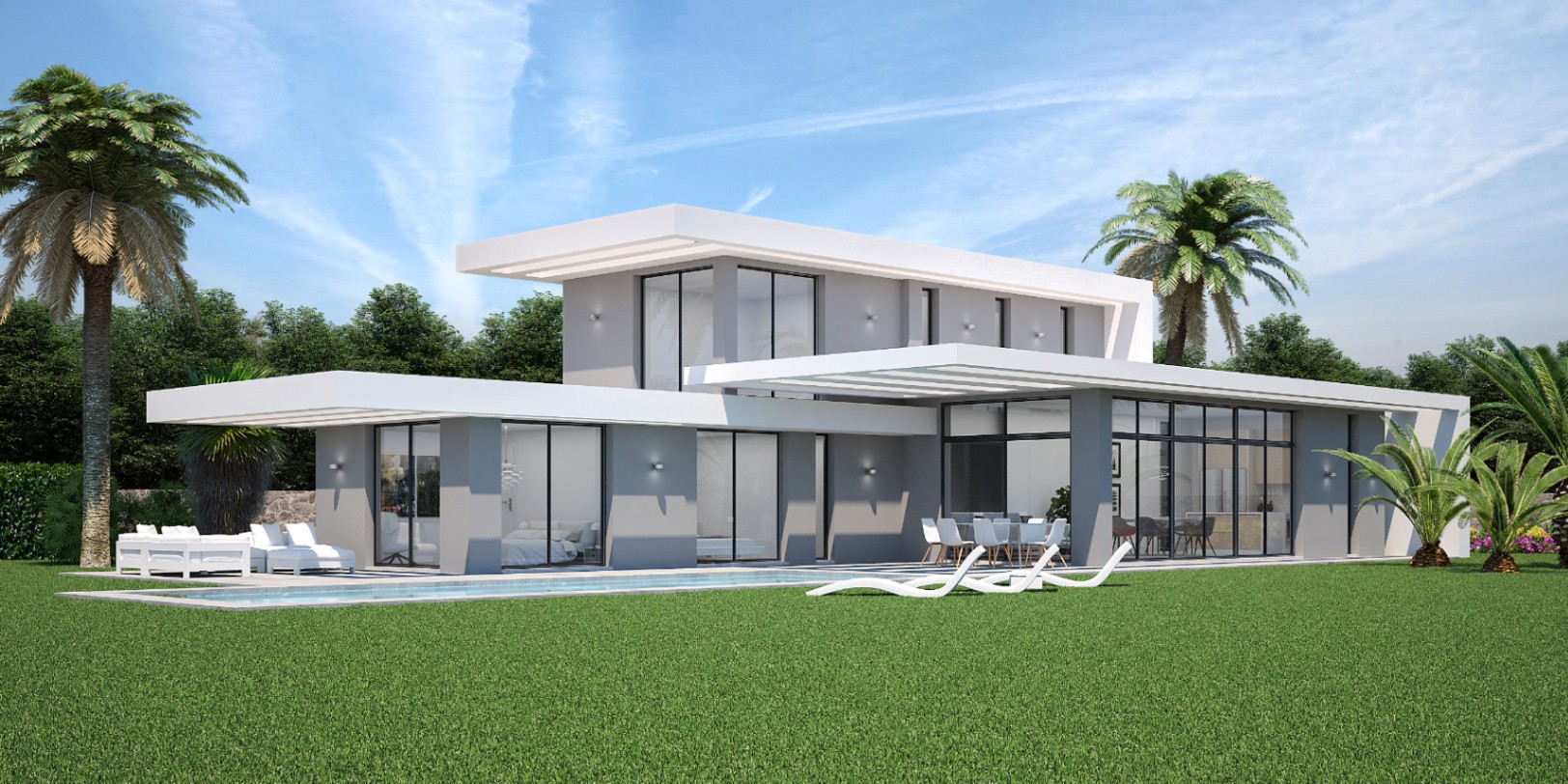 Villa tranquille de deux étages : 3 chambres, 2 salles de bains, à 8 minutes de la mer dans un quartier résidentiel haut de gamme