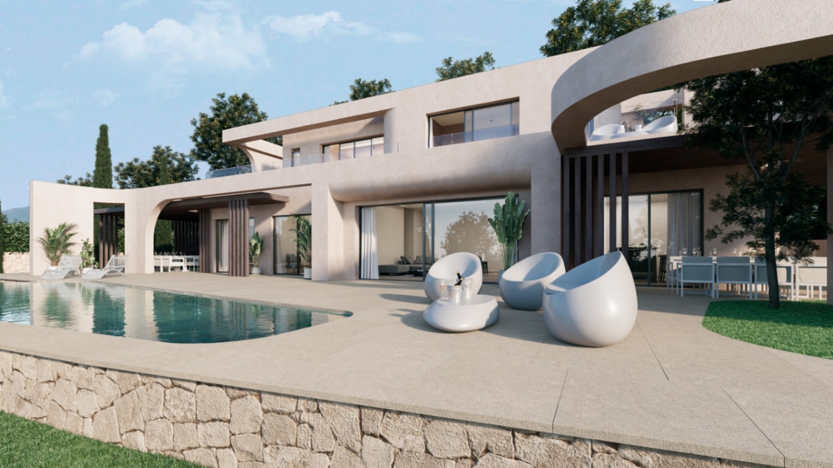 Superbe villa moderne contemporaine de 4 chambres et 4 salles de bains
