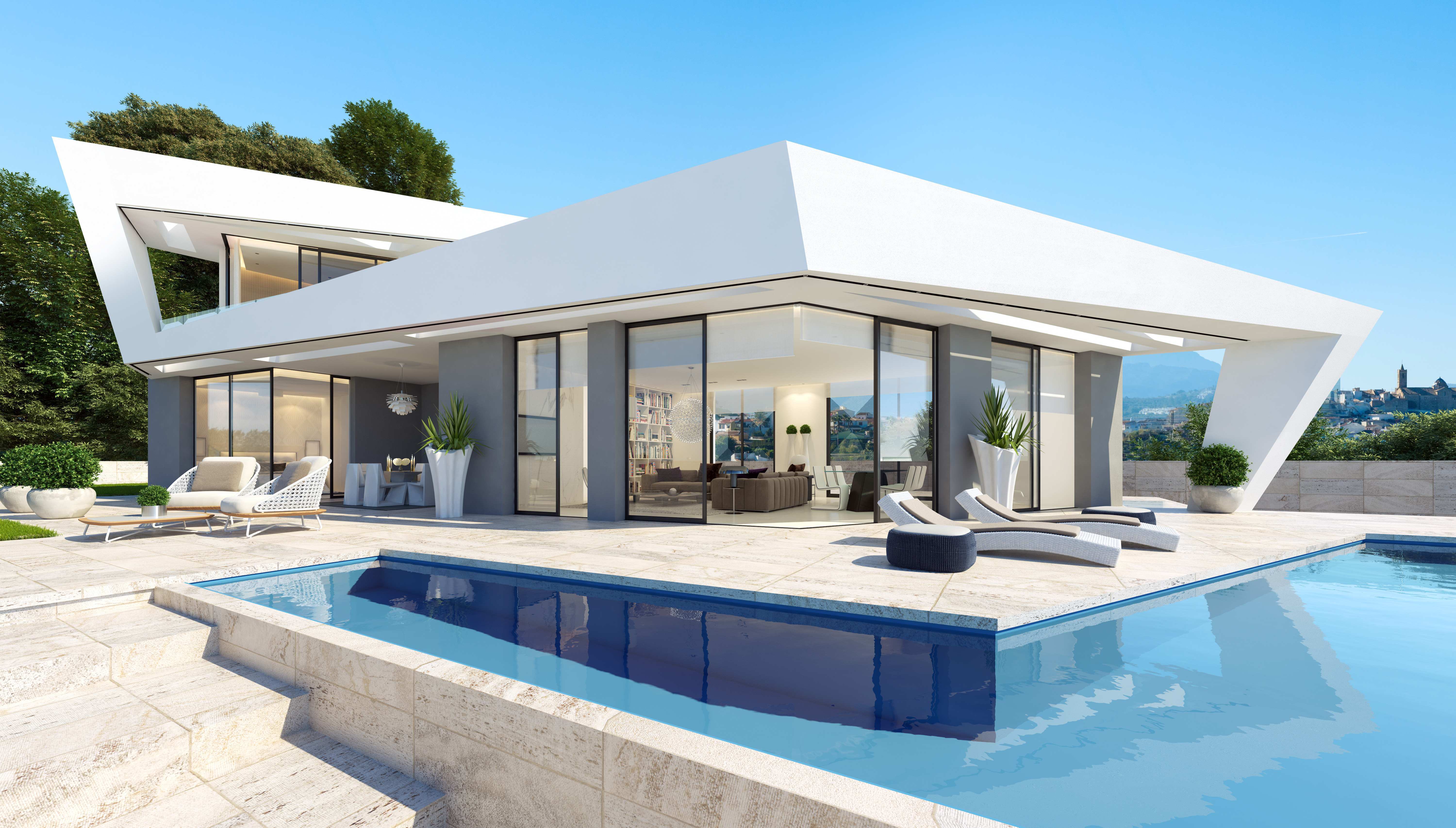 Belle villa moderne entièrement meublée à vendre à Javea avec une vue magnifique